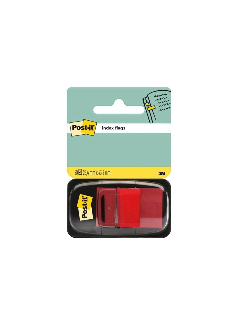 Post It 50-Piece Index Flags Red With Dispenser - Image 1